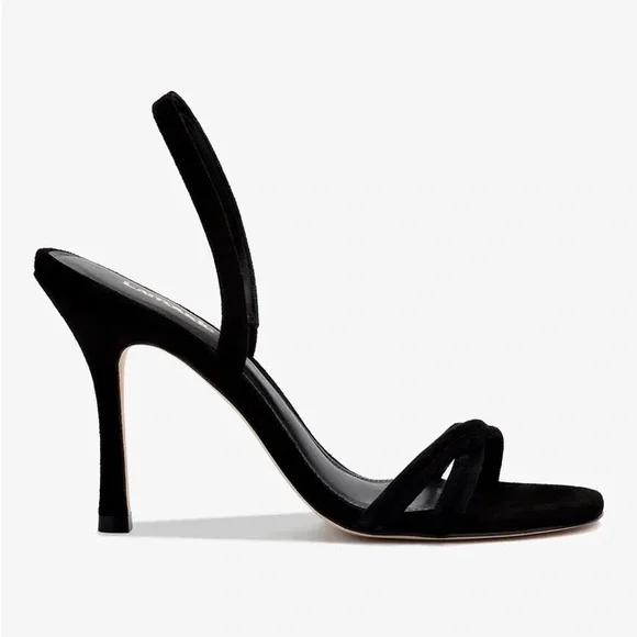 Larroude Annie Sandal in Black Suede - Picture 2 of 9